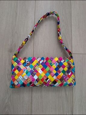 Candy Wrapper Purse | Y2k | Handwoven Multicolor Statement Shoulder Bag